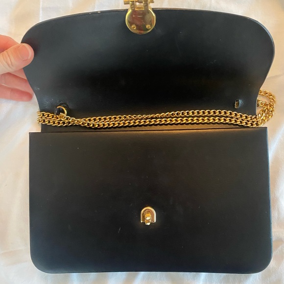 Dior Black Leather Shoulder Bag with Gold Chain - Picture 2 of 6